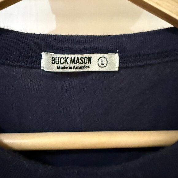 BUCK MASON SLUB CLASSIC TEE IN MIDNIGHT - Picture 4 of 4